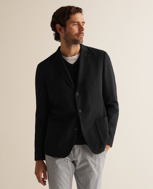 Blazer slim azul de homem Blazer slim azul de homem