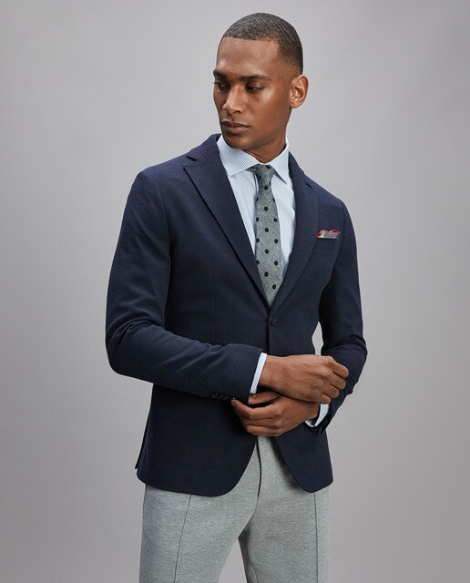 Blazer slim azul de homem Blazer slim azul de homem