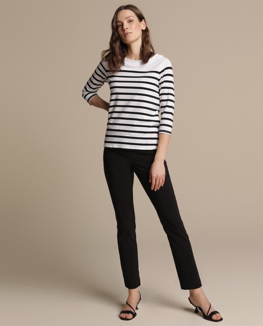 Calças skinny de mulher com cintura elástica