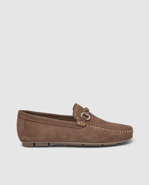 taupe suede loafers