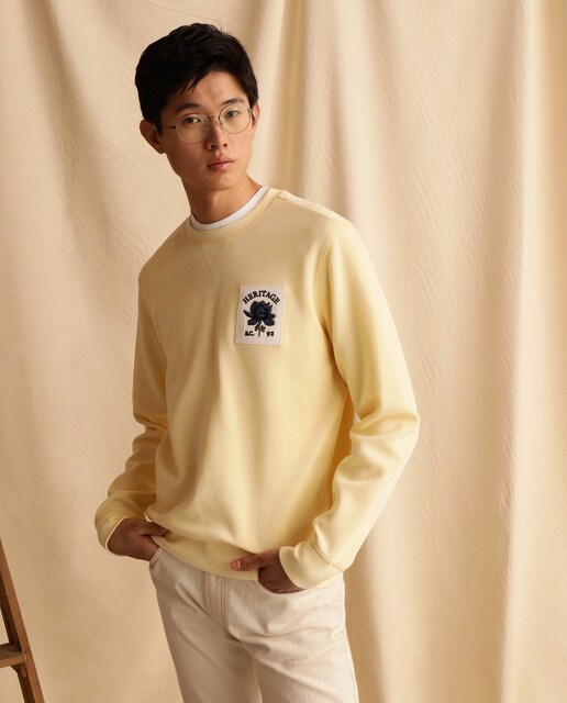 sudadera reebok classic hombre amarillo