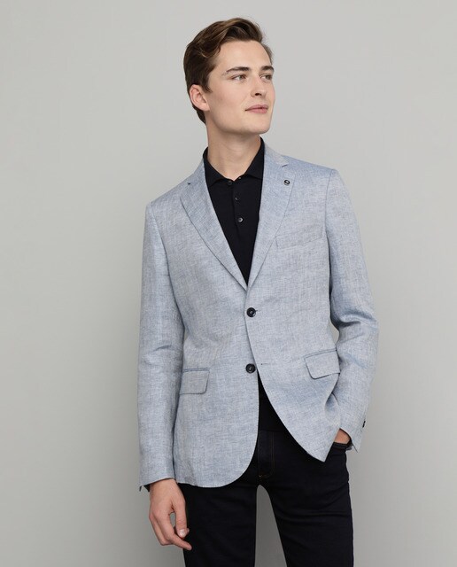 Blazer da colecção Black slim de espiga azul Blazer da colecção Black slim de espiga azul