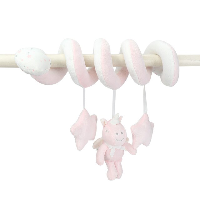 pink spiral pram toy