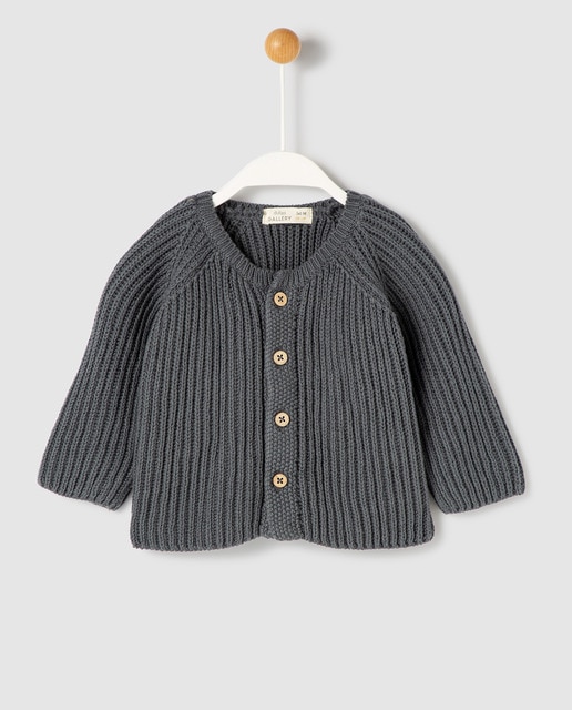 grey knitted cardigan baby
