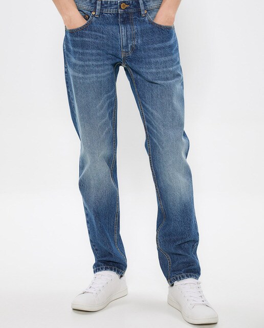 Jeans regular azuis de homem
