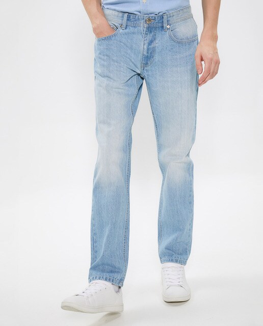 Jeans regular azul-claro de homem