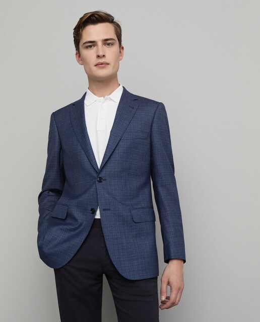 Blazer da coleção Business regular falso liso azul de homem Blazer da coleção Business regular falso liso azul de homem