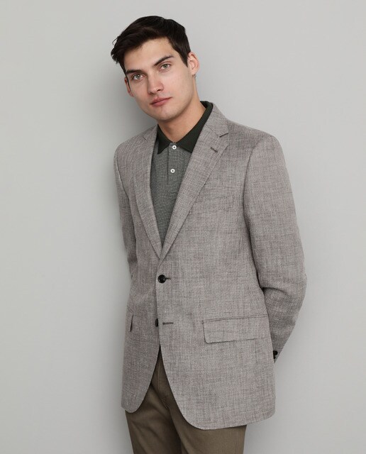 Blazer de homem classic de saco castanho Blazer de homem classic de saco castanho