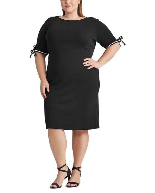 Vestido liso com manga 3/4 Vestido liso com manga 3/4