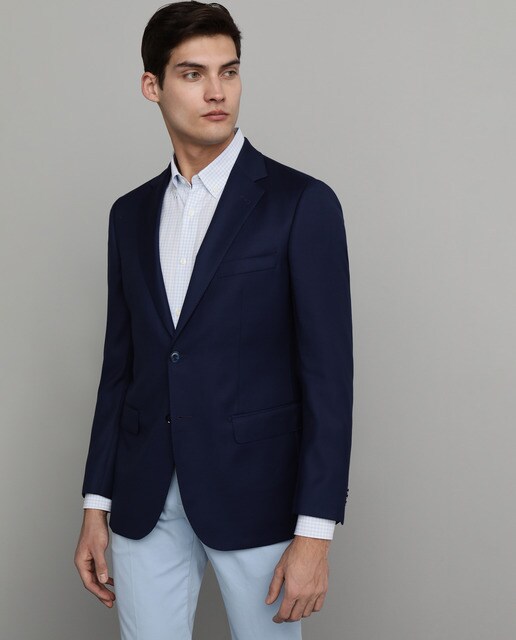 Blazer regular liso azul Blazer regular liso azul