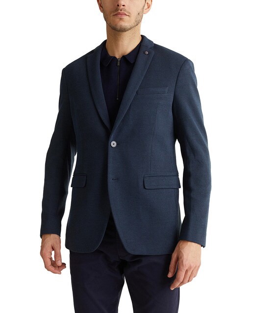 Blazer regular de homem azul-marinho Blazer regular de homem azul-marinho