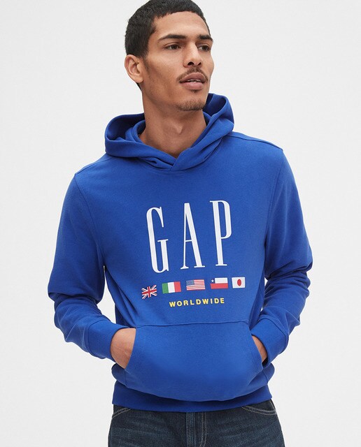 Sweatshirt de homem azul com capuz