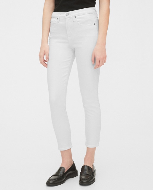 Jeans skinny com cintura subida