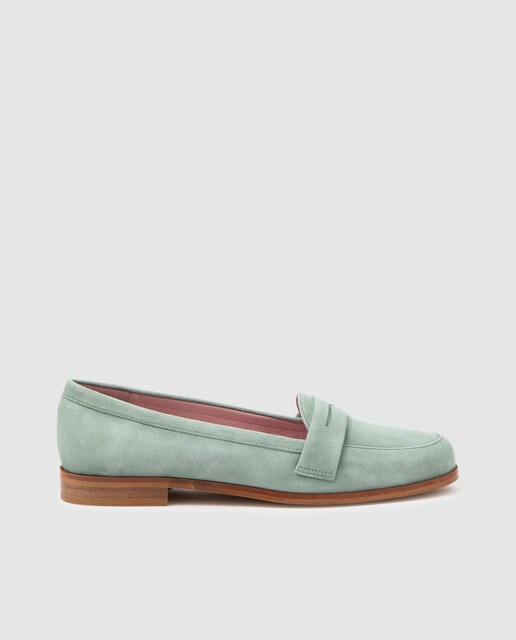 Mocassins em camurça verdes