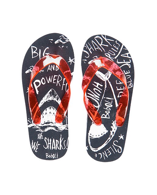 Chinelos azul-marinho com tubarão Chinelos azul-marinho com tubarão