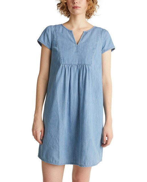 Vestido de ganga com manga curta