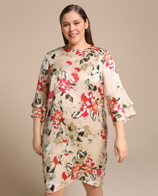 Vestido curto com estampado floral