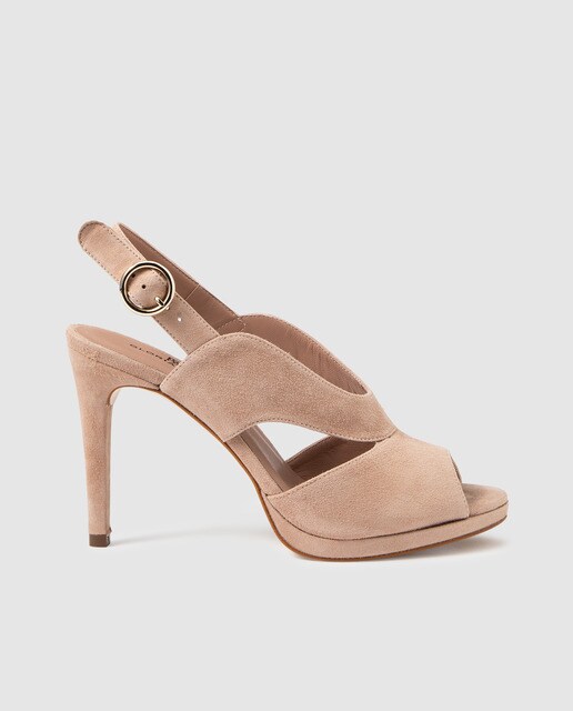 Sandálias de tacão de mulher Gloria Ortiz de pele rosa