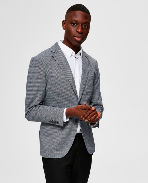 Blazer slim de homem azul-marinho Blazer slim de homem azul-marinho