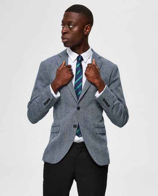 Blazer slim de homem azul-marinho Blazer slim de homem azul-marinho