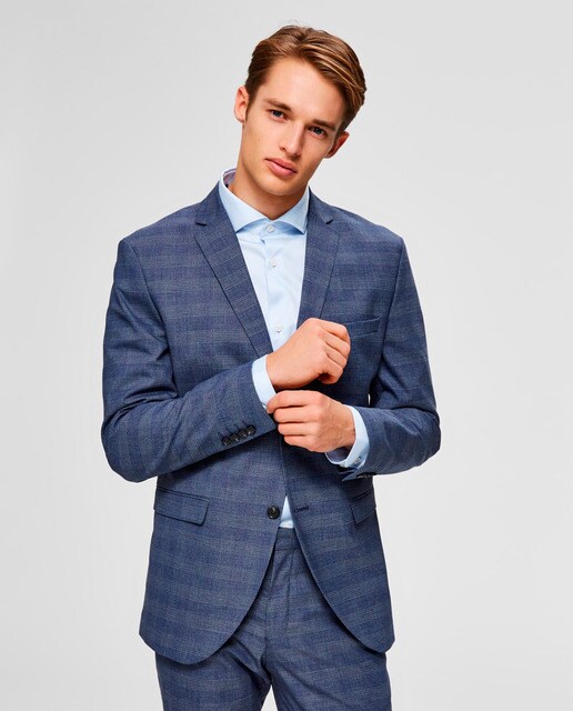 Blazer slim azul de homem Blazer slim azul de homem