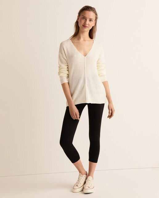 Leggings capri com cintura subida