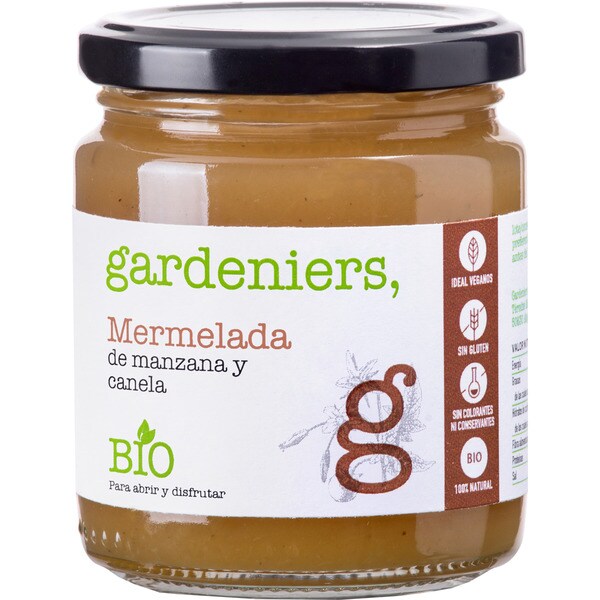 Mermelada de manzana y canela ecológica frasco 270 g GARDENIERS