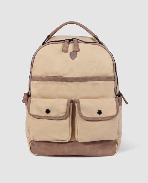 beige backpack mens