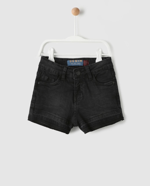 ladies black denim shorts
