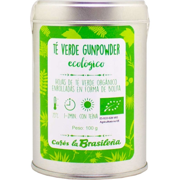 Comprar té verde gunpowder ecológico y con teína lata 100 g CAFES LA