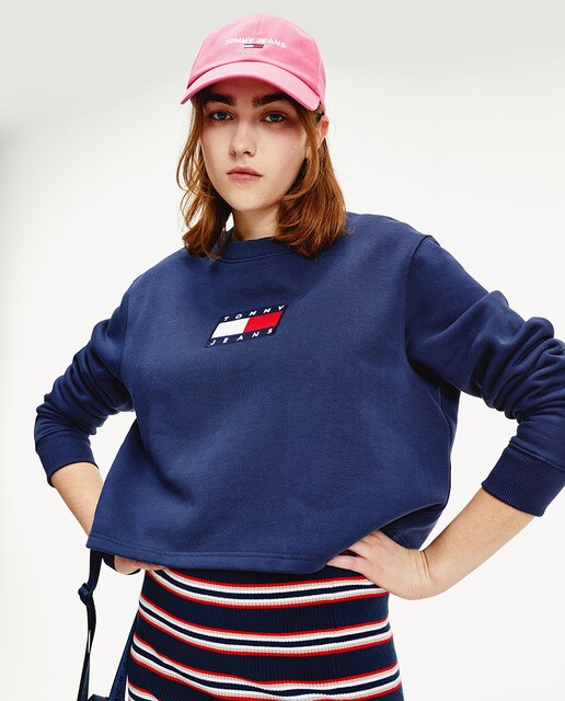 tommy jeans cropped sweatshirt