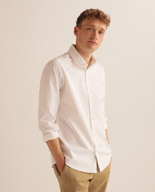 mens white oxford shirt slim fit