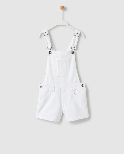 kids white dungarees