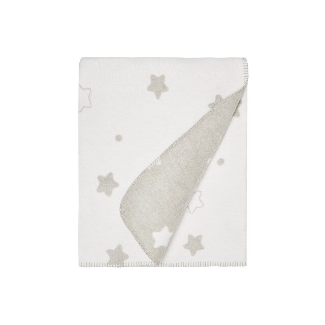 Cot blanket (60 x 120 cm). Cotton Juice Baby Home grey stars print