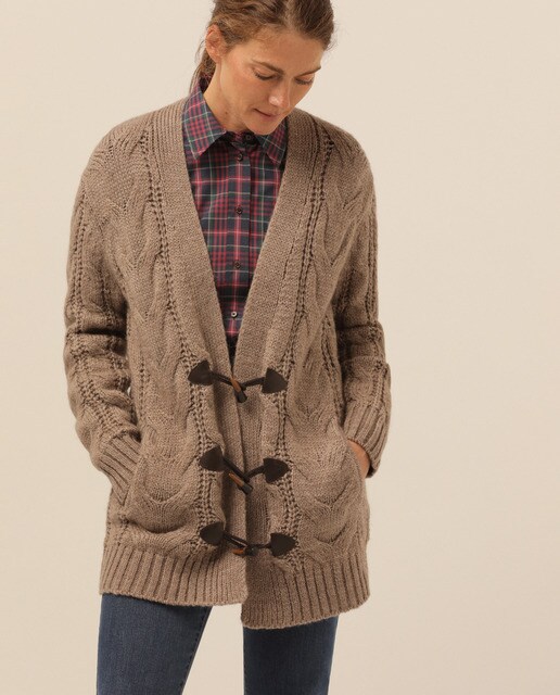 ladies cable knit cardigan