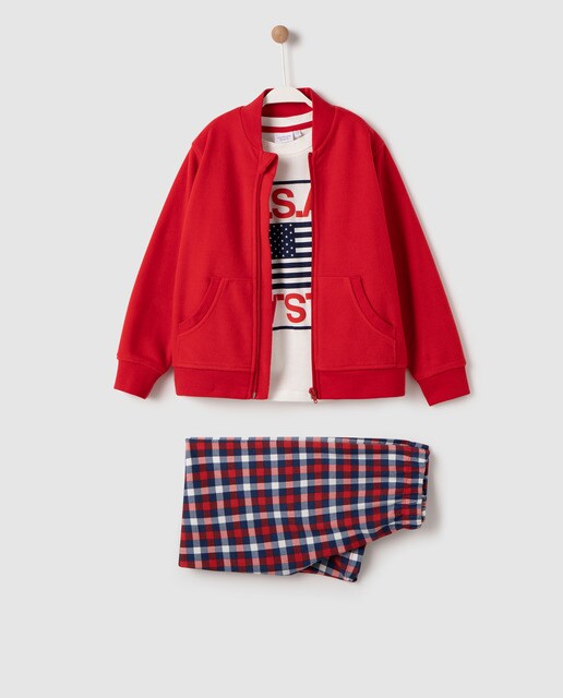 baby red check pyjamas