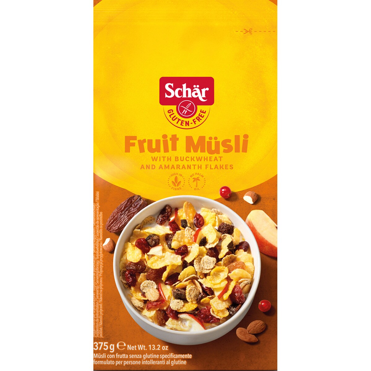 Muesli With Fruit And Buckwheat Flakes Gluten Free Container 375 G