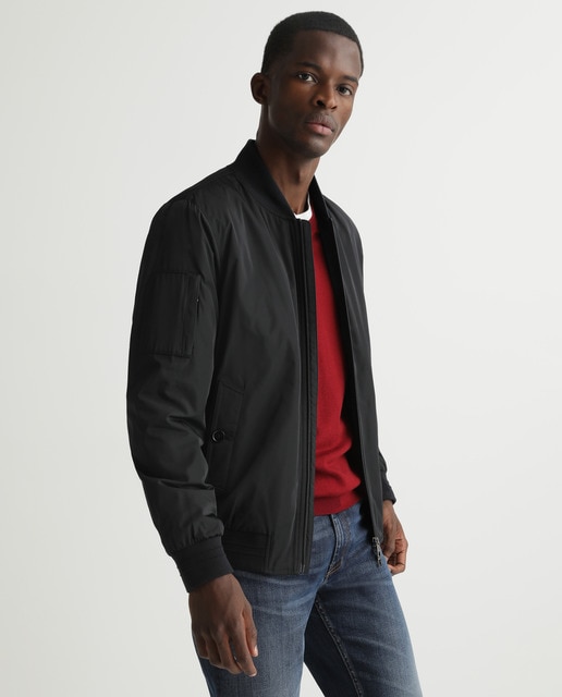 old navy blue bomber jacket