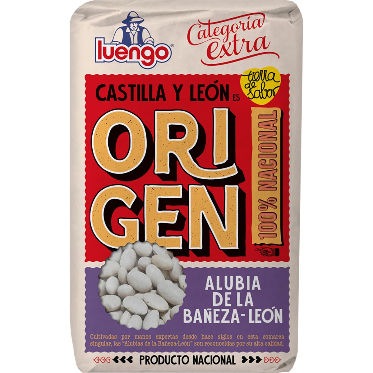 Origen alubia blanca riñón extra IGP de la Bañeza León paquete 1 kg