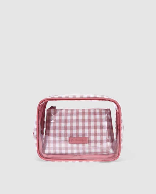 El Corte Inglés women's transparent toiletry bag with gingham inside pouch  · Women's fashion · El Corte Inglés