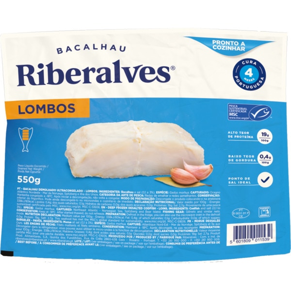 Lombos De Bacalhau Embalagem 550 G Riberalves Supermercado El Corte