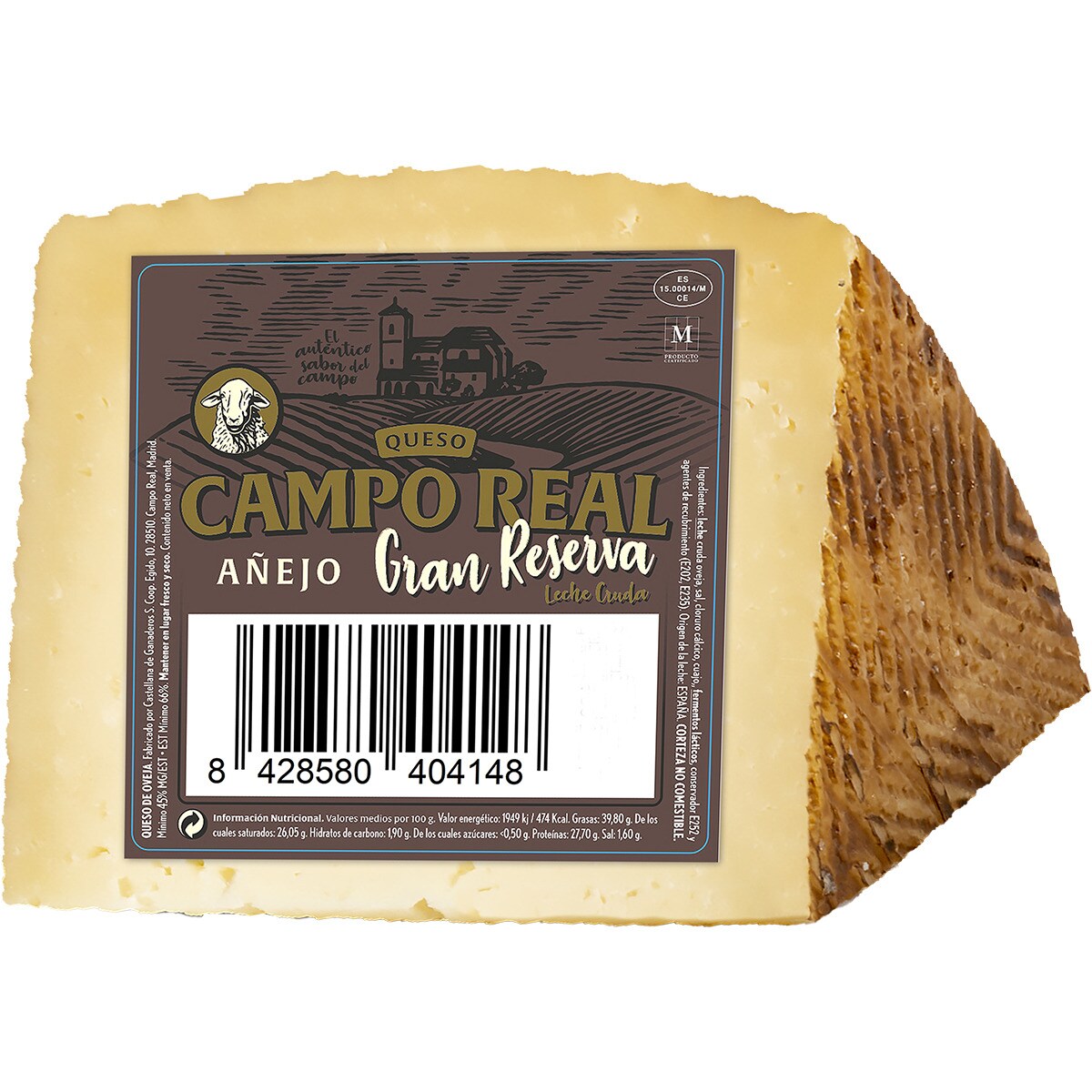 Queso añejo de oveja Gran Reserva elaborado con leche cruda cuña 250 g