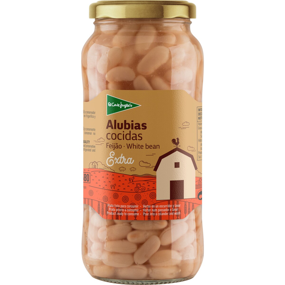 Alubia Blanca Extra Cocida Frasco 400 G EL CORTE INGLES