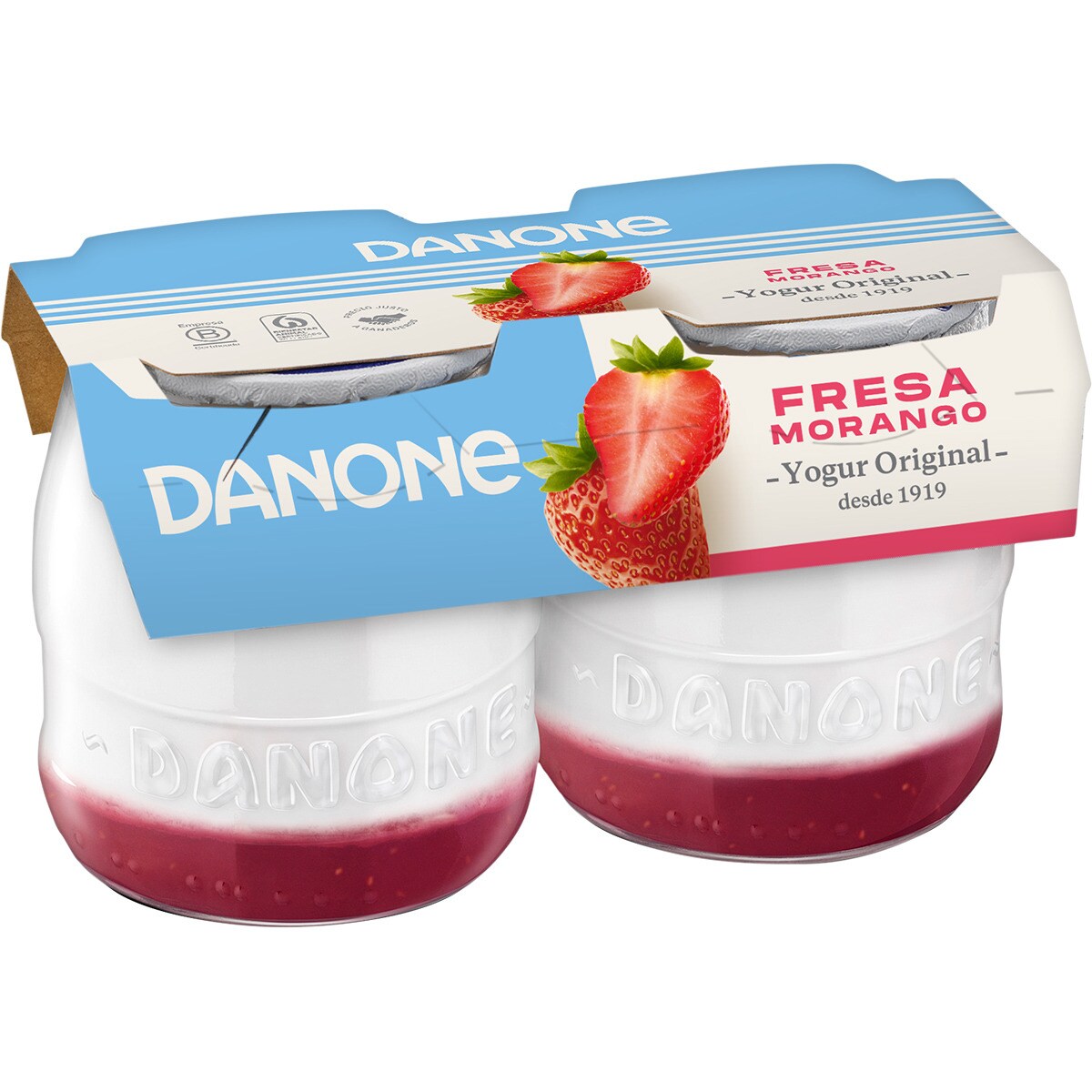 Comprar Yogur Con Fresas Sin Gluten Pack Unidades G Danone