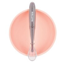 Nattou pink silicone bowl and spoon set