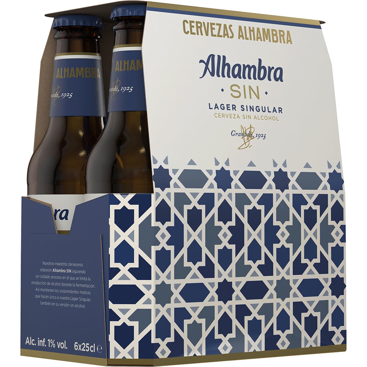 Comprar Cerveza Rubia Sin Alcohol Pack 6 Botellas 25 Cl ALHAMBRA