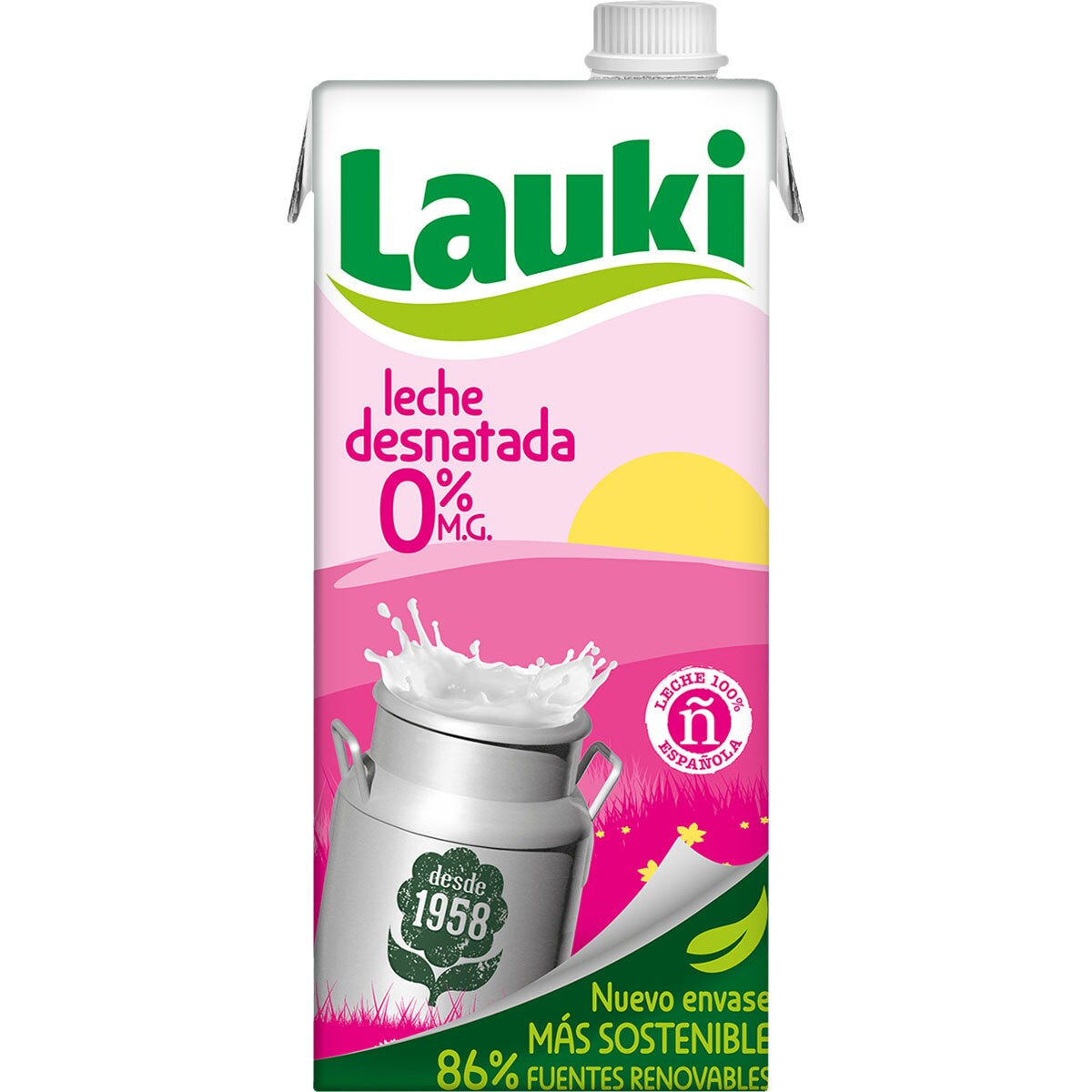 Leche desnatada brik 1 l LAUKI Supermercado El Corte Inglés