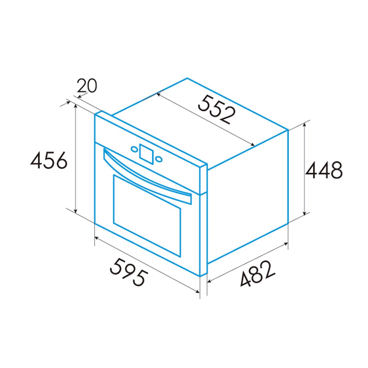 Horno compacto multifunción Edesa puerta fría con 3 cristales EOE 4520 X