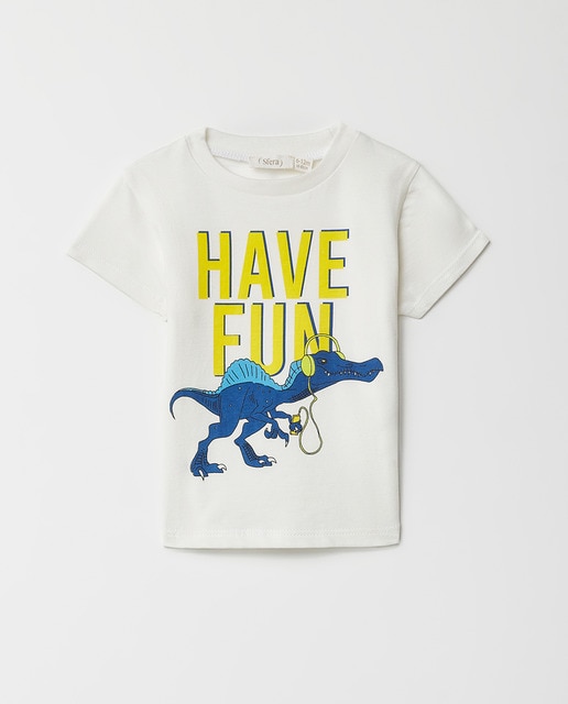 Baby boys' headphone dinosaur T-shirt 