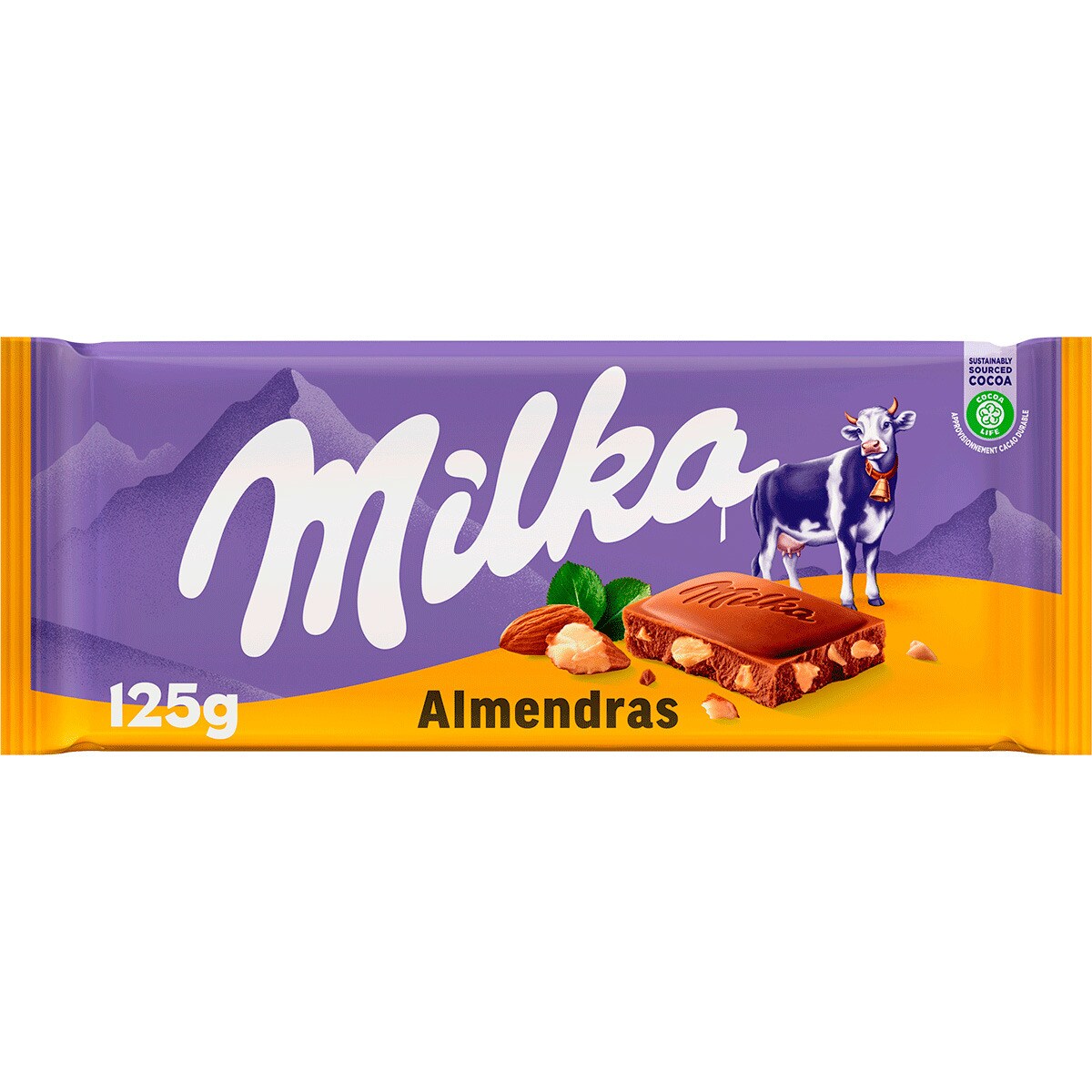 Comprar Chocolate Con Leche Y Almendras Tableta 125 G MILKA